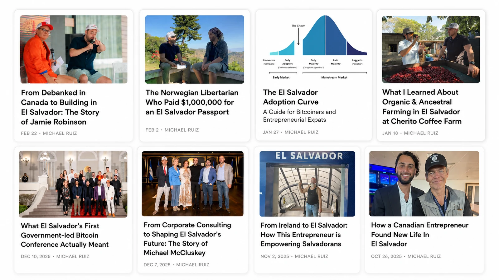 A grid of Builder Spotlight articles from the BIES newsletter